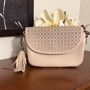 Cleo Blush Crossbody Bag with Tassel